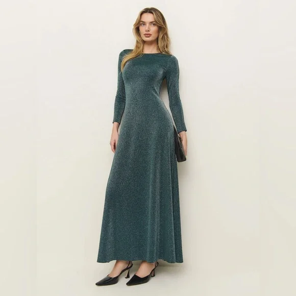 Reformation Kori Knit Dress Blue - Size S Mermaid Sparkle - Picture 5 of 10